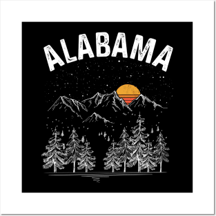 Vintage Retro Alabama State Posters and Art